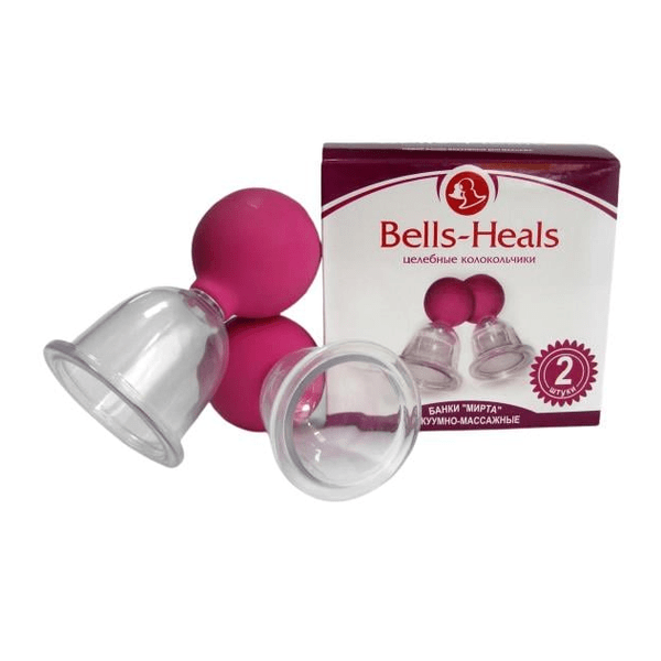 Банка "Мірта" вакуумно-масажна №2 "Bells-Heals" (Цілющі дзвіночки), 2 штуки